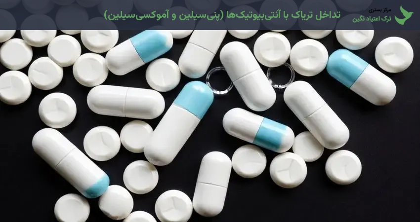تداخل تریاک با آنتی‌بیوتیک‌ها (پنی‌سیلین و آموکسی‌سیلین)