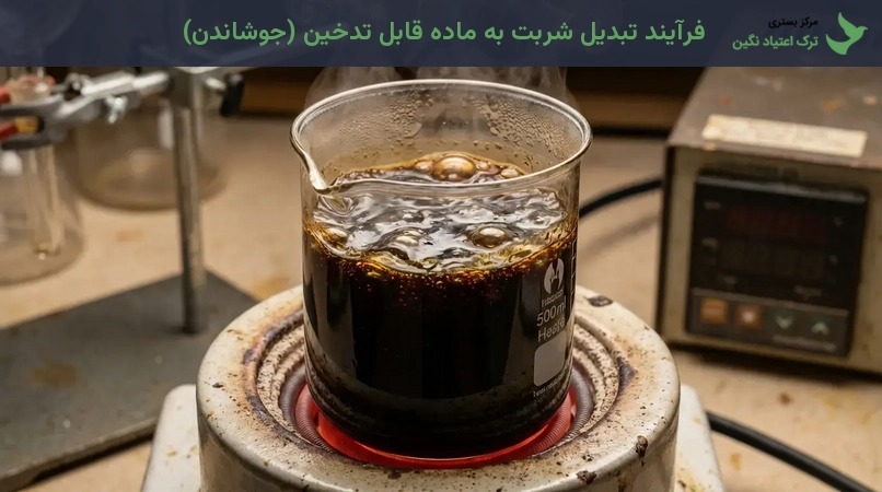 فرآیند تبدیل شربت به ماده قابل تدخین (جوشاندن)
