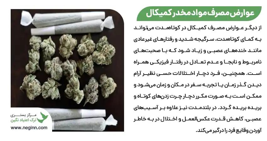 عوارض مصرف مواد مخدر کمیکال