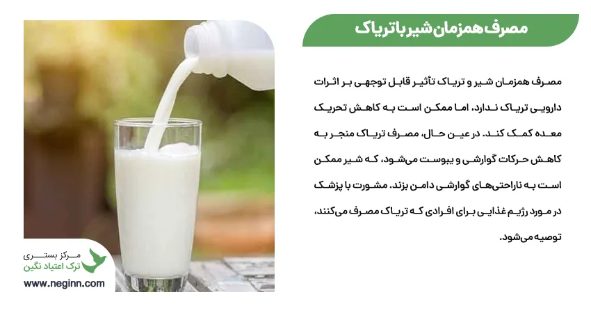 مصرف همزمان شیر با تریاک