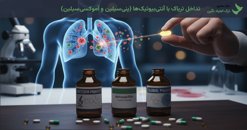 تداخل تریاک با آنتی بیوتیک ها (پنی سیلین و آموکسی سیلین)