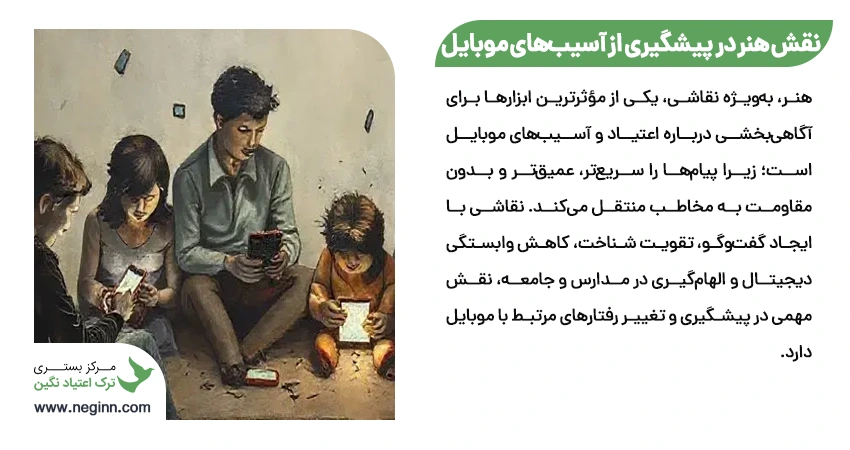 نقش هنر در آگاهی بخشی و پیشگیری از آسیب های موبایل