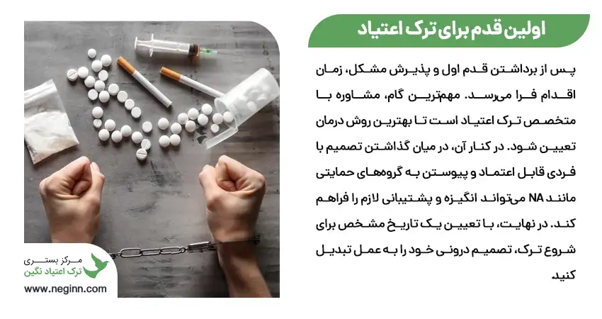 اولین قدم برای ترک اعتیاد