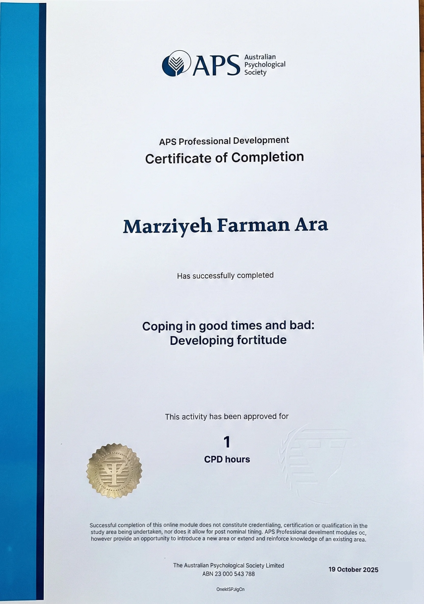 certificate