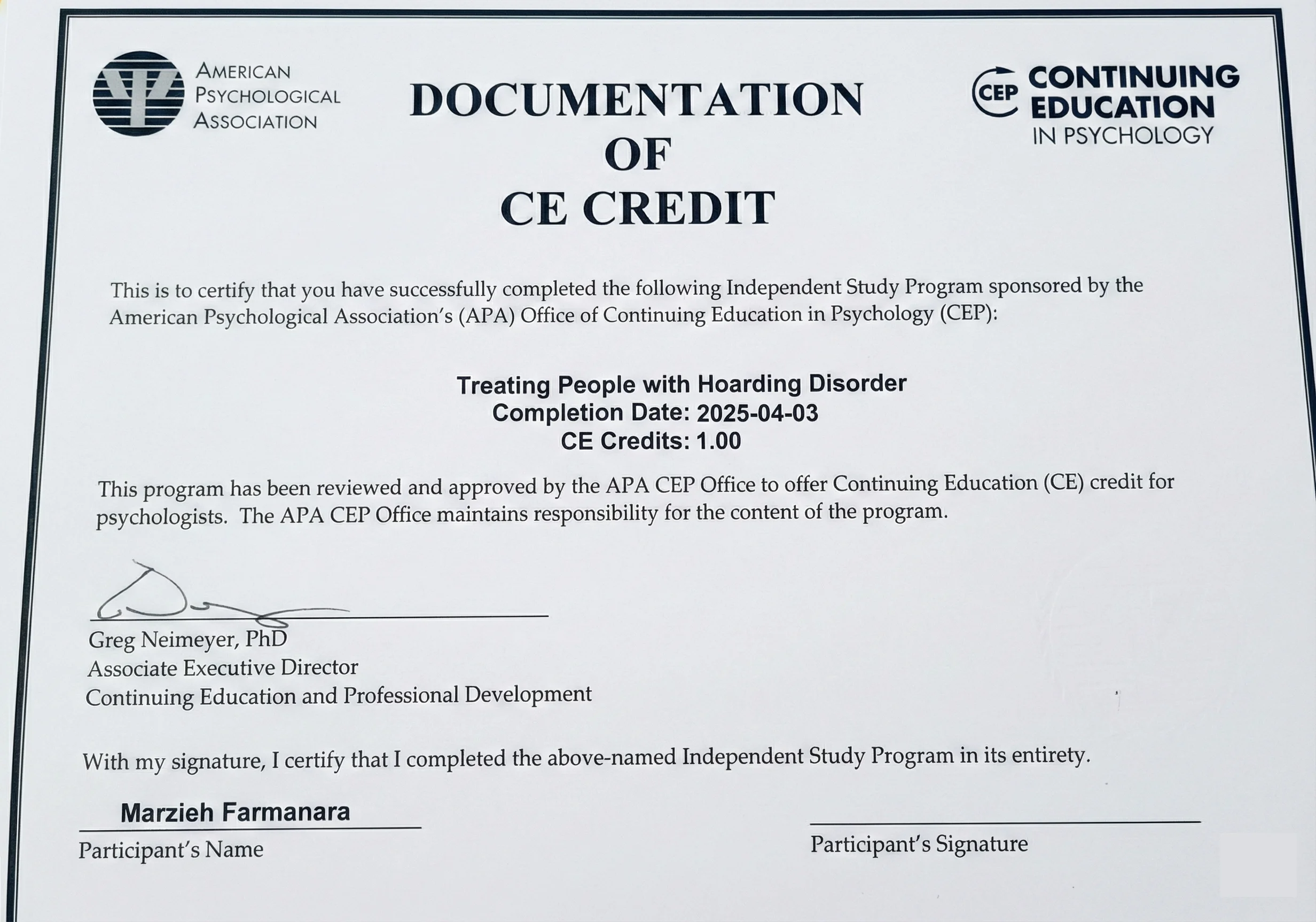 certificate